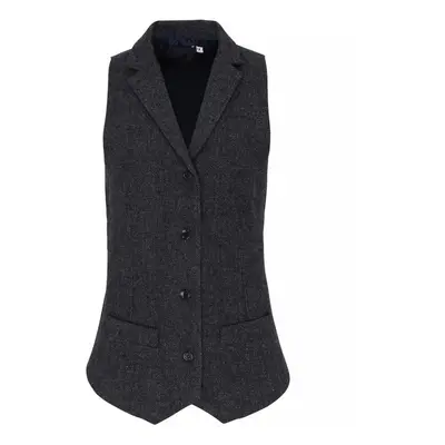 (8 UK, Charcoal) Premier Womens/Ladies Herringbone Waistcoat