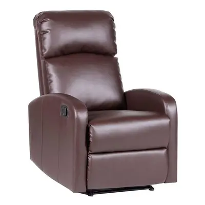 (Faux Leather, Brown) EVRE Recliner Arm Chair with Adjustable Leg Rest