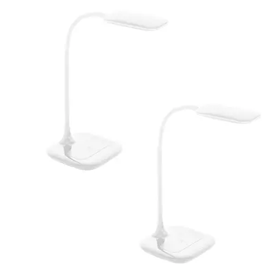 2 PACK Table Desk Lamp Colour White Touch On/Off Dimming Bulb LED 3.4W Included