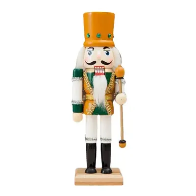 (Yellow) 25cm Wooden Nutcracker Doll Soldier Vintage Handcraft Decoration Gifts