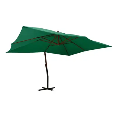 (green) vidaXL Cantilever Umbrella with Wooden Pole Parasol Sunshade Shelter Canopy