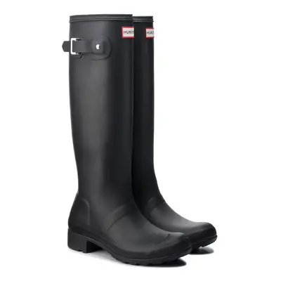 (HUNTER ORG Women's UK 7) Women's Black Adjustable Tour Tall Wellingtons