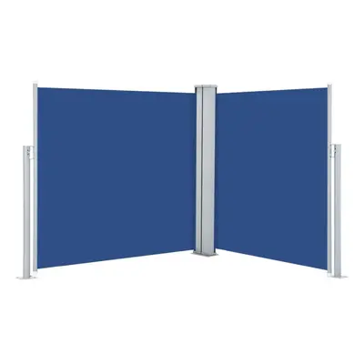 vidaXL Retractable Side Awning Blue 120x600cm Garden Screen Sunshade Shelter