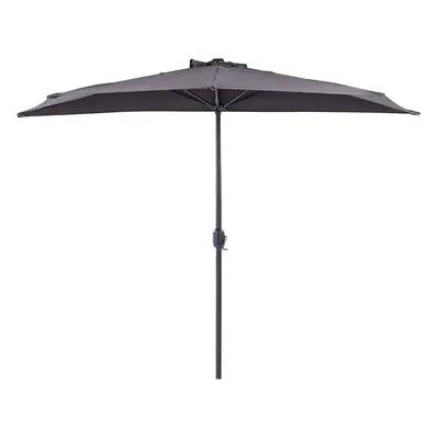 Half-Round Garden Parasol 2.7m Grey GALATI