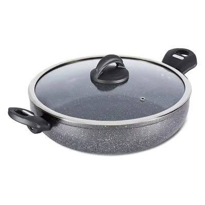 Tower T81285 Cerastone 30cm Low Casserole Pot, Aluminium, Graphite