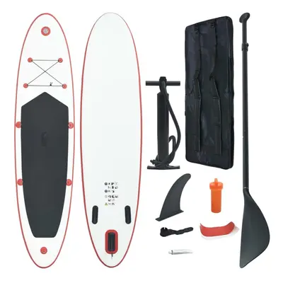 6pc vidaXL Stand Up Paddle Board Set - Red & White