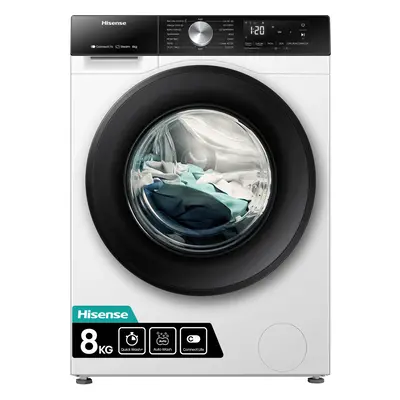 Hisense 3S Series WF3S8043BW 8kg Washing Machine with rpm - White - A Rated