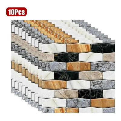 (10Pcs) 5/10Pcs 3D Brick Stone Wall Sticker Self-adhesive Wallpaper DIY Home Decoration