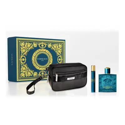 Versace Eros Pcs Set For Men: 3.4 Eau De Toilette Spray + Ml Eau De Toilette Travel Spray + Trou