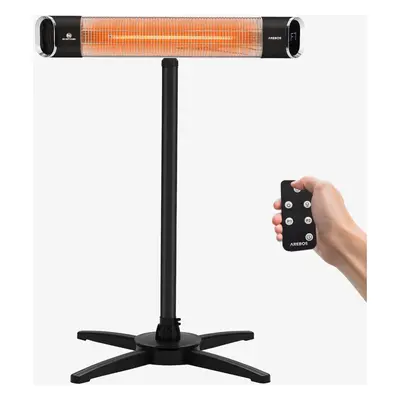 AREBOS Infrared Heater W with Remote Control | with Tripod | Height Adjustable | Tilt Angle | Se