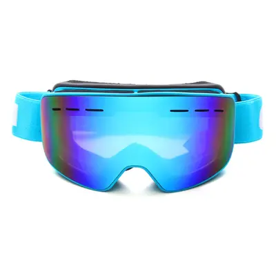 (Blue) Ski Goggles Dual Lens Scratch Resistant Lens TPU Frame Anti Fog UV Protection Protective 