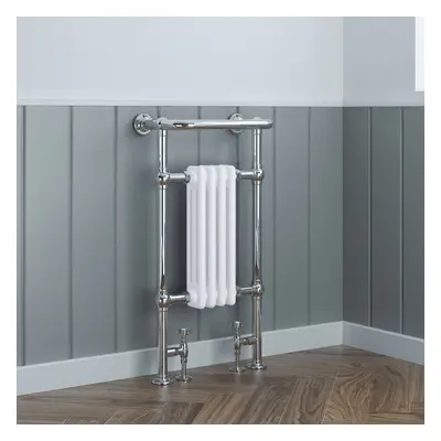 Salzburg Traditional Victorian x 479mm Chrome & White Towel Rail Radiator