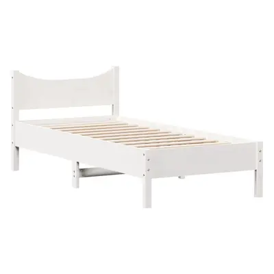 vidaXL Bed Frame Home Bed Base Bedstead White 90x190 cm Single Solid Wood Pine