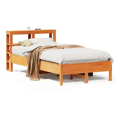 vidaXL Bed Frame with Headboard Bed Base Wax Brown 90x200 cm Solid Wood Pine