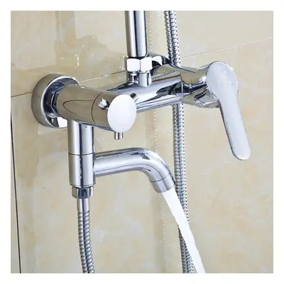 Modern Chrome Bathroom Filler Shower Bath Sink Hand Held Wall Mounted Mixer Tap Faucet