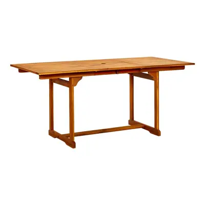 vidaXL Solid Acacia Wood Garden Dining Table Extendable Outdoor Patio Table