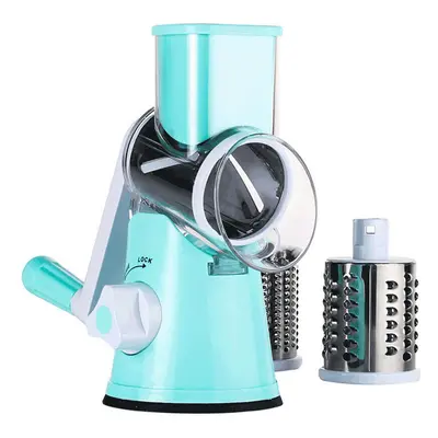 (Blue) Vegetable Fruit Manual Slicer Cutter Spiral Grinder Kitchen Tools With Stainless Blades