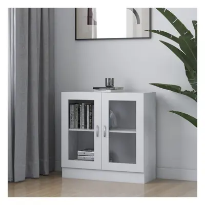 vidaXL Vitrine Cabinet White Engineered Wood Book Storage Bookcase Sideboard