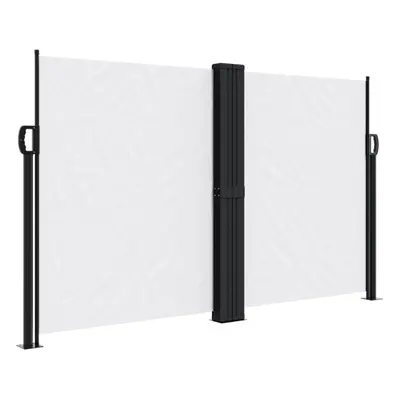 (white, x cm) vidaXL Retractable Side Awning Outdoor Privacy Screen Shade Black 120x1200 cm