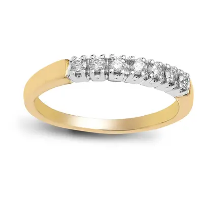 (Q) Jewelco London Ladies Solid 9ct Yellow Gold Claw Set Round H I1 0.25ct Diamond Stone Half Et