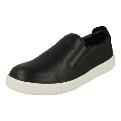 (UK Child, Black) Boys Clarks Slip On Shoes Street Verve K - G Fit