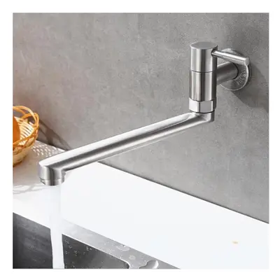 Wall Mount Kitchen Single Cold Faucet Stainless Steel Into The Pool Fast Open With Long Tap Bock