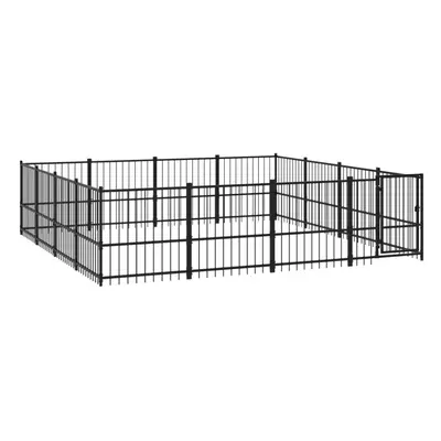 (388 x x cm) vidaXL Outdoor Dog Kennel Steel Dog Crate Pet Cage Puppy Enclosure Multi Sizes