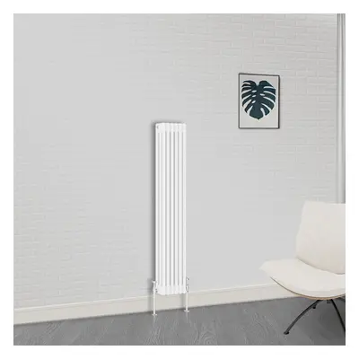 (1500 x 290mm-3 Column) NRG Traditional White Bathroom Cast Iron Radiator