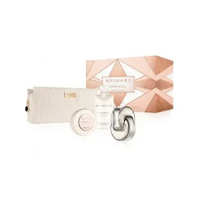 Bvlgari Omnia Crystalline Pcs Set: 2.2 Edt Sp + 2.5 Body Lotion + 2.5 Scented Soap + Beauty Pouc