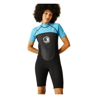 (6/8, Tahoe/Black) Regatta Womens Shorty Surfing Watersports Back Zip Wetsuit