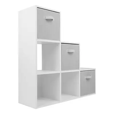 (3 White Drawers) Charles Jacobs White Tier Cube Storage Bookcase Shelf Display Unit with Choice