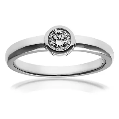 (J) Jewelco London 18ct White Gold Ring, 0.25ct Certified Diamond, Round Brilliant