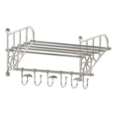 vidaXL Luggage Rack with Coat Hangers Wall Mounted Hat Coat Hooks Aluminium