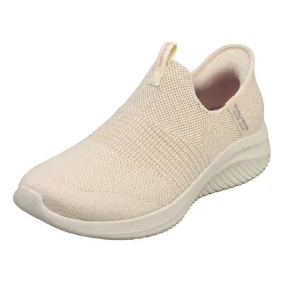 (7) Skechers Slip-ins Ultra Flex 3.0 Vegan Womens Slip On Trainers in Natural