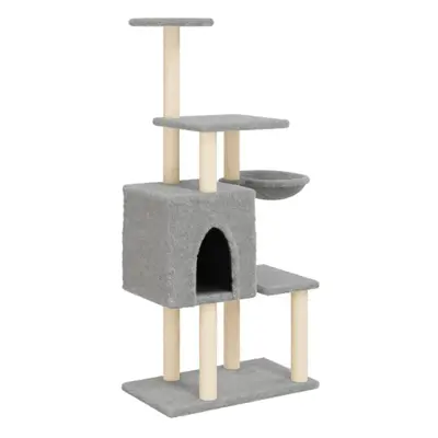 (light grey) vidaXL Cat Tree with Sisal Scratching Posts Cat Tower Climbing Tree Light Grey