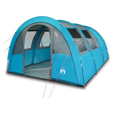 vidaXL Camping Tent Tunnel 4-Person Dome Tent Lightweight Tent Blue Waterproof