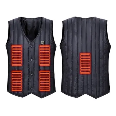 (3XL) USB Heating Vest Men's Electric Heated Waistcoat Jacket Outdoor Winter Warm Coat