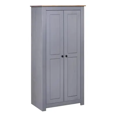 vidaXL Solid Pine Panama Range Wardrobe Grey Clothes Bedroom Cabinet Closet