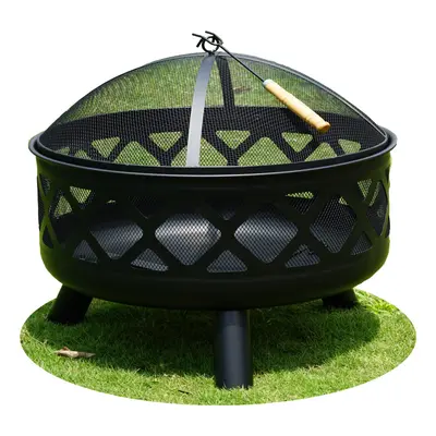 Large Round Fire Pit Bowl inch Garden Camping Heater Burner