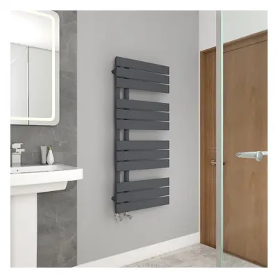 WarmeHaus 1126x500mm Flat Panel Bathroom Heated Towel Rail Radiator Sand Grey