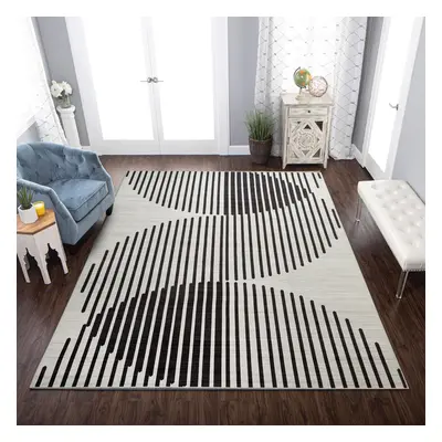 (160x230 cm, JETT- PRINTED RUG) Modern Non-Slip Rugs Printed Geometric Carpet Mat