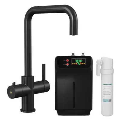 3 in Instant Hot Water Kitchen Sink Tap, Tank and Filter - Matt Black - Balterley