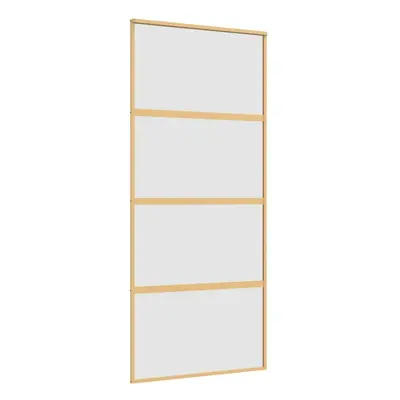 (gold, x cm/frosted) vidaXL Sliding Door Inner Glass Door Sliding Barn Door Aluminium and ESG Gl