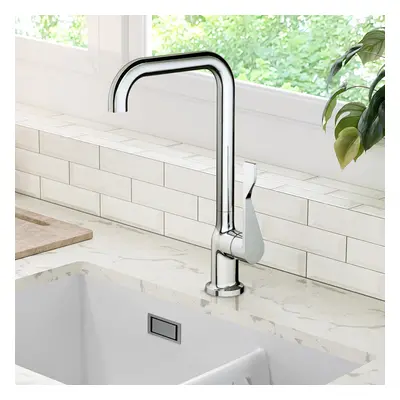 Single Lever Swivel Spout Kitchen Sink Mixer Tap Modern Polished Chrome