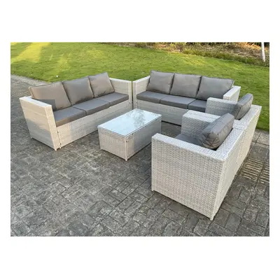 Fimous Outdoor PE Rattan Garden Furniture Set Wicker Sofa Coffee Table