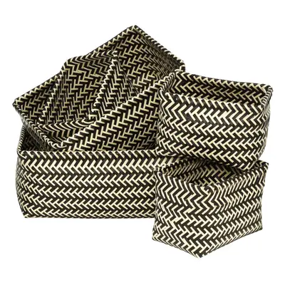 Premier Housewares Black/White Woven Storage Baskets