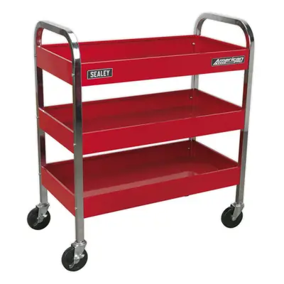 Heavy Duty Level Workshop Trolley - 50kg Per Shelf - Four Castor Wheels