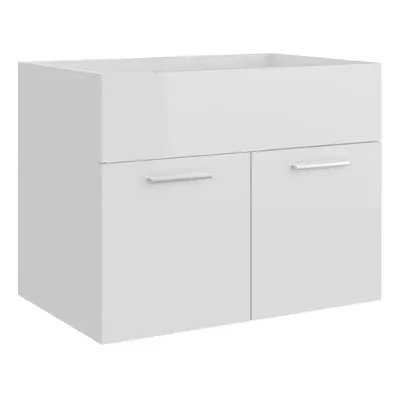 vidaXL Sink Cabinet High Gloss White Engineered Wood Laundry Room Storage Rack