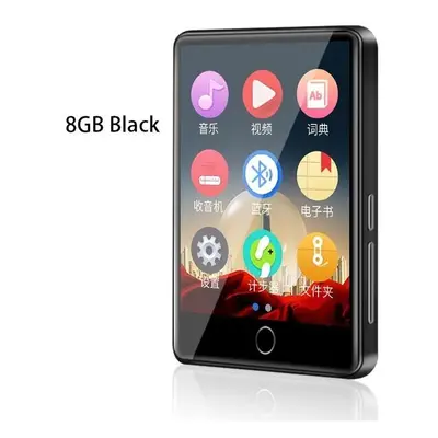 (8GB) 2.8 Inch Screen 8GB 16GB Metal Bluetooth 5.0 MP3 Player Built-in Speaker with E-Book Recor