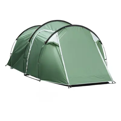 Outsunny Man Camping Tent with Porch and Weather-Resistant Rainfly, Green